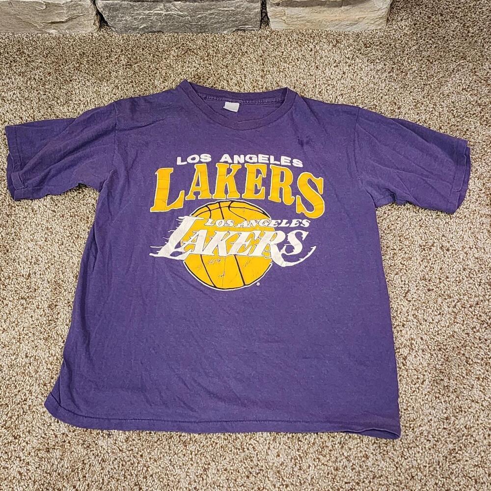 Los Angeles Lakers Tag Single Stitch Made In Usa T Shirt Sz L